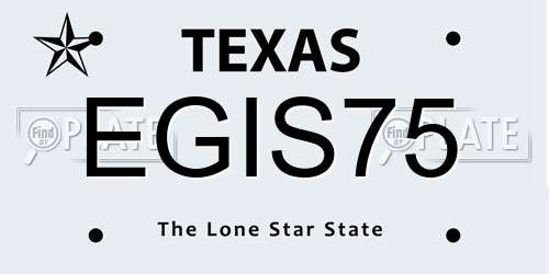 EGIS75 Texas License Plate