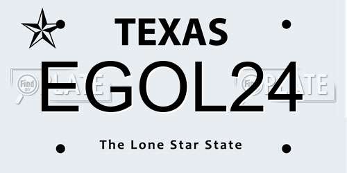 EGOL24 Texas License Plate