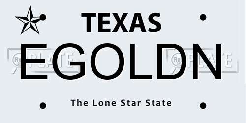 EGOLDN Texas License Plate