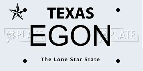 EGON Texas License Plate
