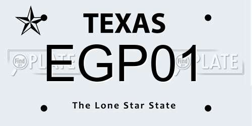 EGP01 Texas License Plate