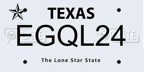 EGQL24 Texas License Plate
