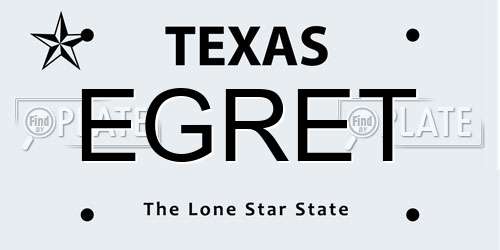 EGRET Texas License Plate