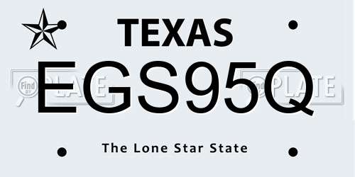 EGS95Q Texas License Plate