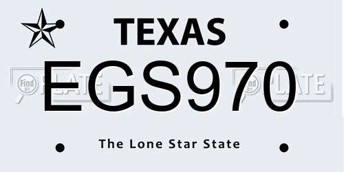EGS970 Texas License Plate