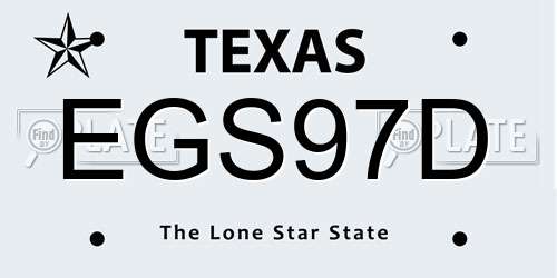 EGS97D Texas License Plate