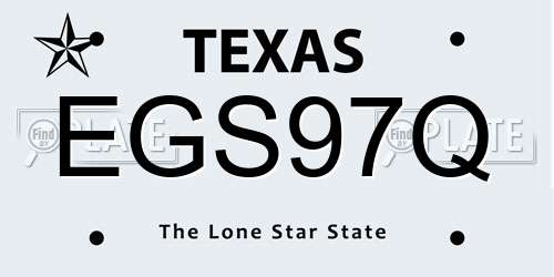 EGS97Q Texas License Plate