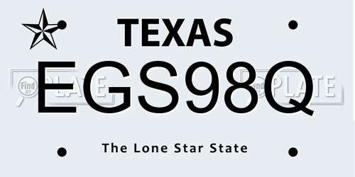 EGS98Q Texas License Plate