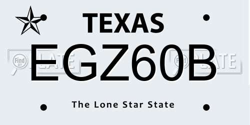 EGZ60B Texas License Plate