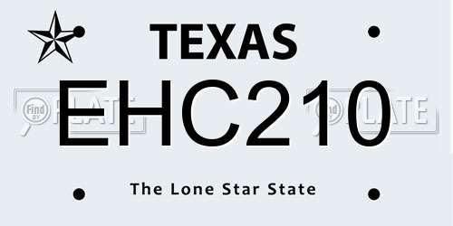 EHC210 Texas License Plate