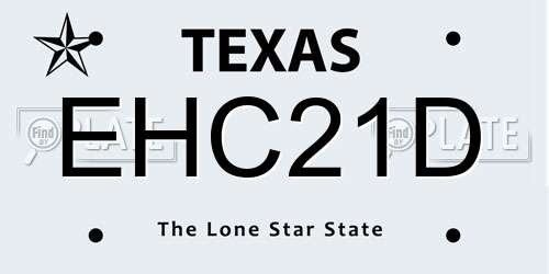 EHC21D Texas License Plate