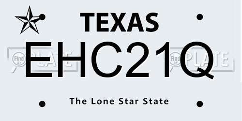 EHC21Q Texas License Plate