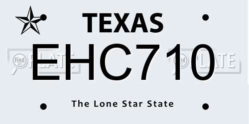 EHC710 Texas License Plate