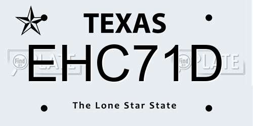EHC71D Texas License Plate