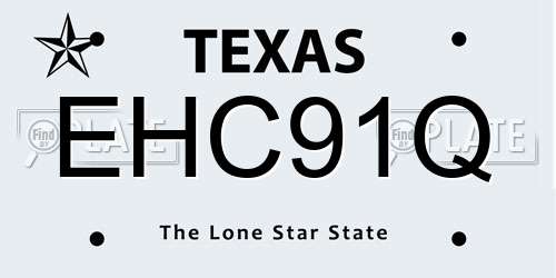 EHC91Q Texas License Plate