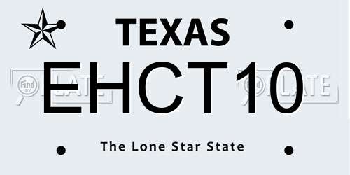EHCT10 Texas License Plate