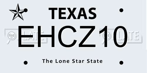 EHCZ10 Texas License Plate