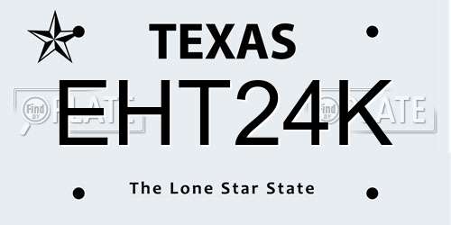 EHT24K Texas License Plate