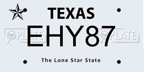 EHY87 Texas License Plate