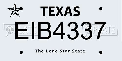EIB4337 Texas License Plate