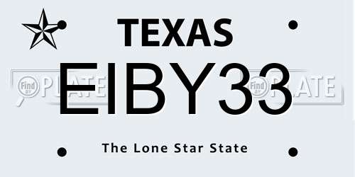 EIBY33 Texas License Plate