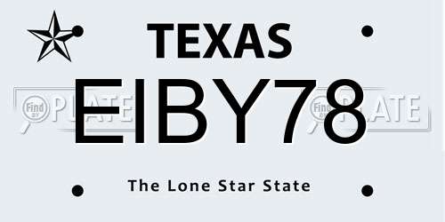 EIBY78 Texas License Plate