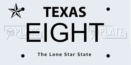 EIGHT Texas License Plate