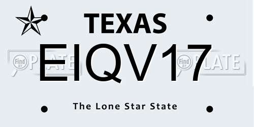 EIQV17 Texas License Plate
