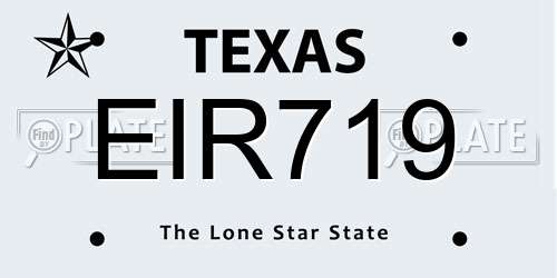 EIR719 Texas License Plate