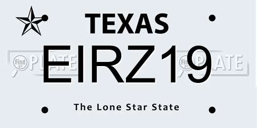 EIRZ19 Texas License Plate