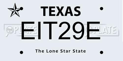 EIT29E Texas License Plate