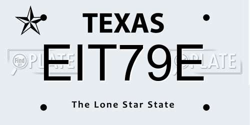 EIT79E Texas License Plate