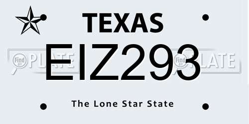 EIZ293 Texas License Plate