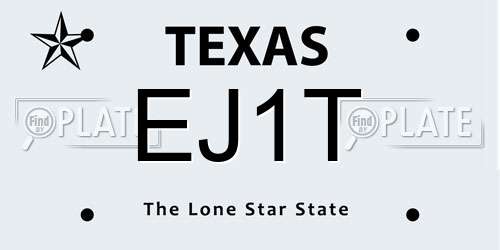 EJ1T Texas License Plate