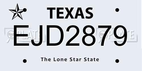 EJD2879 Texas License Plate