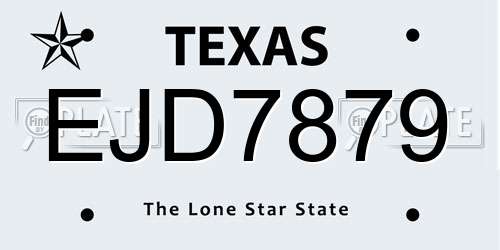 EJD7879 Texas License Plate