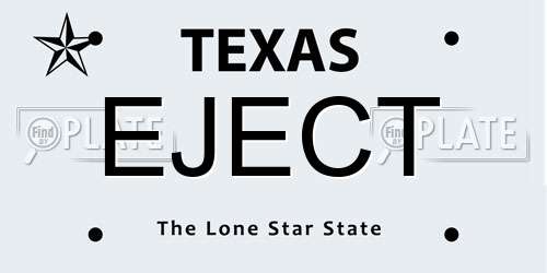 EJECT Texas License Plate