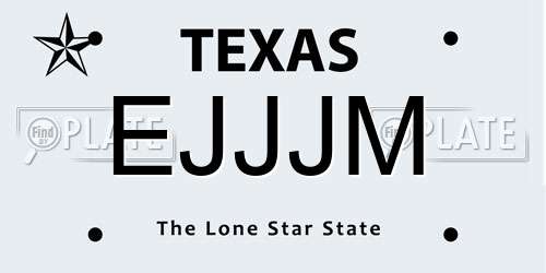 EJJJM Texas License Plate