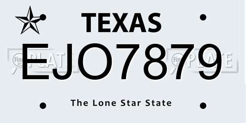 EJO7879 Texas License Plate
