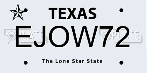 EJOW72 Texas License Plate