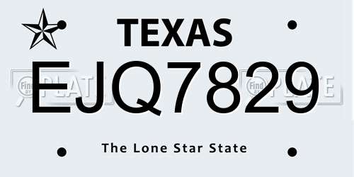 EJQ7829 Texas License Plate