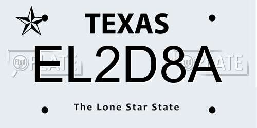 EL2D8A Texas License Plate