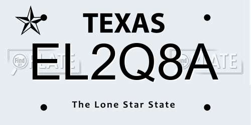 EL2Q8A Texas License Plate