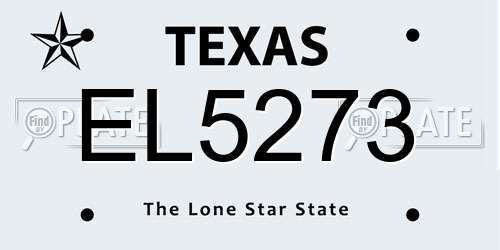 EL5273 Texas License Plate