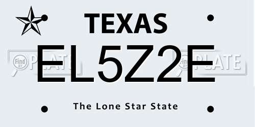 EL5Z2E Texas License Plate