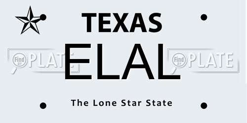ELAL Texas License Plate