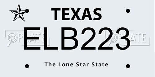 ELB223 Texas License Plate