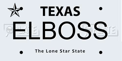 ELBOSS Texas License Plate