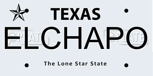 ELCHAPO Texas License Plate