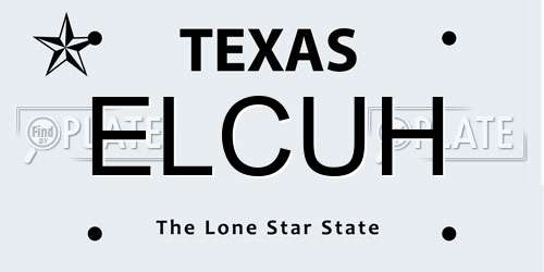 ELCUH Texas License Plate